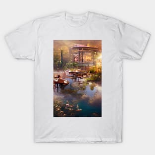 The Coffee Teal ocean pond | sunset pond Cafe T-Shirt